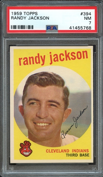 1959 TOPPS 394 RANDY JACKSON PSA NM 7