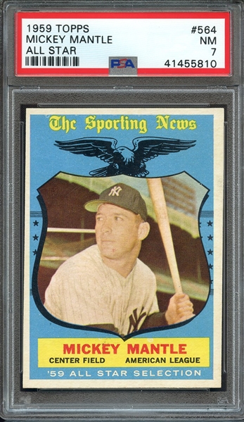 1959 TOPPS 564 MICKEY MANTLE ALL STAR PSA NM 7