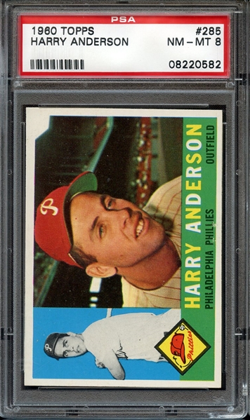 1960 TOPPS 285 HARRY ANDERSON PSA NM-MT 8