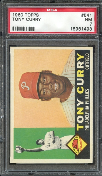 1960 TOPPS 541 TONY CURRY PSA NM 7