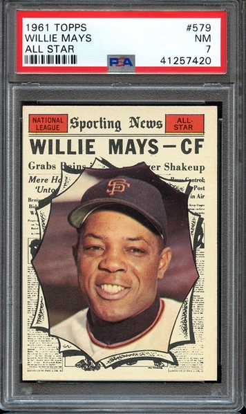1961 TOPPS 579 WILLIE MAYS ALL STAR PSA NM 7