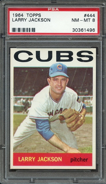 1964 TOPPS 444 LARRY JACKSON PSA NM-MT 8