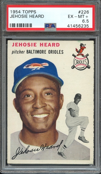 1954 TOPPS 226 JEHOSIE HEARD PSA EX-MT+ 6.5