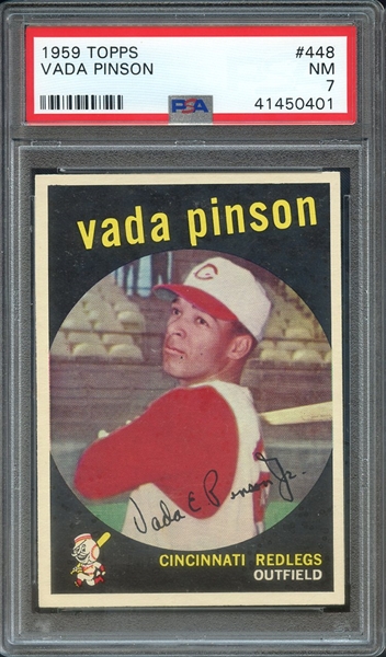 1959 TOPPS 448 VADA PINSON PSA NM 7