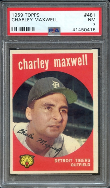 1959 TOPPS 481 CHARLEY MAXWELL PSA NM 7