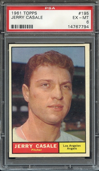 1961 TOPPS 195 JERRY CASALE PSA EX-MT 6