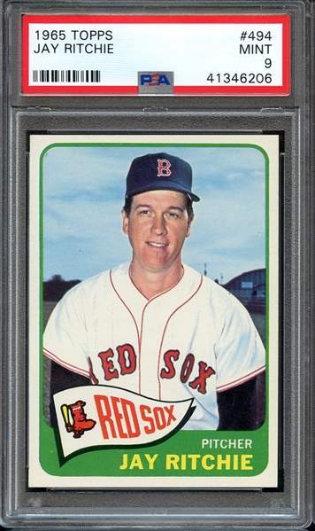 1965 TOPPS 494 JAY RITCHIE PSA MINT 9