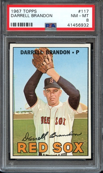1967 TOPPS 117 DARRELL BRANDON PSA NM-MT 8