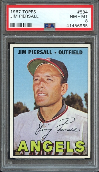 1967 TOPPS 584 JIM PIERSALL PSA NM-MT 8