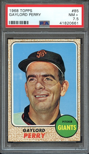 1968 TOPPS 85 GAYLORD PERRY PSA NM+ 7.5
