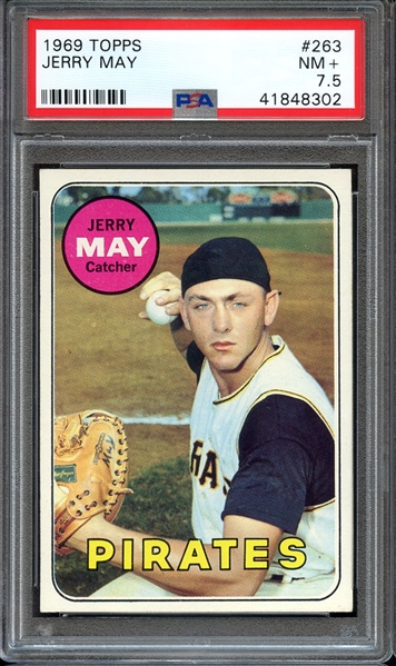 1969 TOPPS 263 JERRY MAY PSA NM+ 7.5