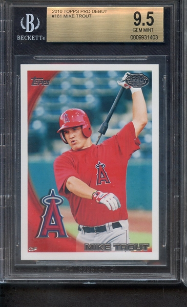2010 TOPPS PRO DEBUT 181 MIKE TROUT BGS GEM MINT 9.5