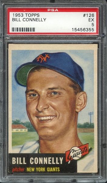 1953 TOPPS 126 BILL CONNELLY PSA EX 5