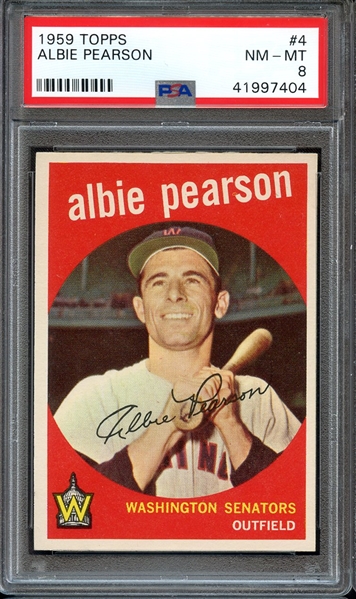 1959 TOPPS 4 ALBIE PEARSON PSA NM-MT 8