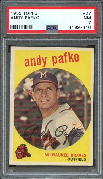 1959 TOPPS 27 ANDY PAFKO PSA NM 7
