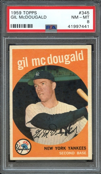 1959 TOPPS 345 GIL McDOUGALD PSA NM-MT 8