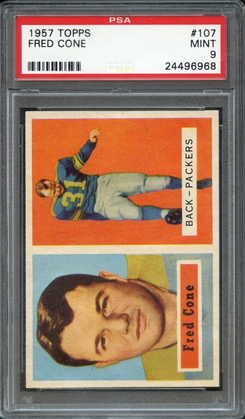 1957 TOPPS 107 FRED CONE PSA MINT 9