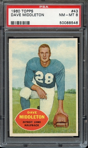 1960 TOPPS 43 DAVE MIDDLETON PSA NM-MT 8