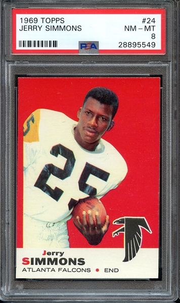 1969 TOPPS 24 JERRY SIMMONS PSA NM-MT 8