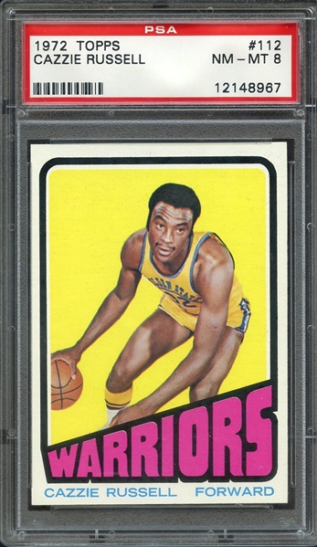 1972 TOPPS 112 CAZZIE RUSSELL PSA NM-MT 8