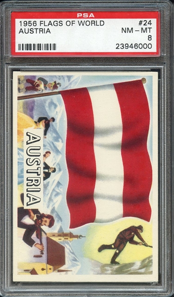 1956 FLAGS OF WORLD 24 AUSTRIA PSA NM-MT 8