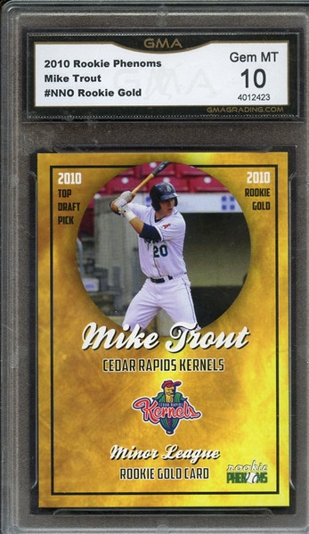 2010 ROOKIE PHENOMS MIKE TROUT GMA 10