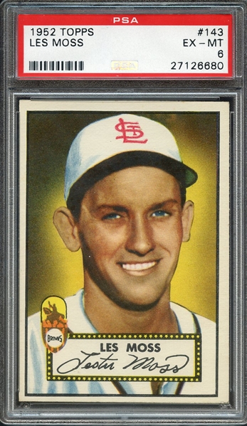 1952 TOPPS 143 LES MOSS PSA EX-MT 6