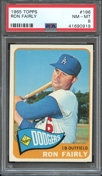 1965 TOPPS 196 RON FAIRLY PSA NM-MT 8