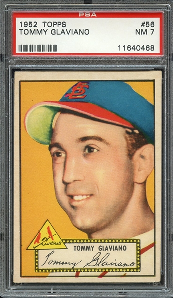 1952 TOPPS 56 TOMMY GLAVIANO PSA NM 7