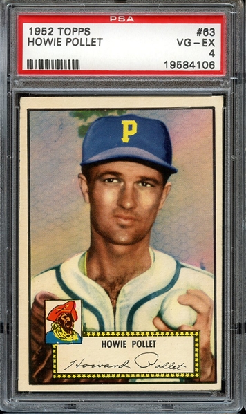 1952 TOPPS 63 HOWIE POLLET PSA VG-EX 4