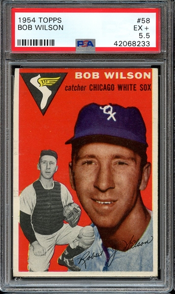 1954 TOPPS 58 BOB WILSON PSA EX+ 5.5