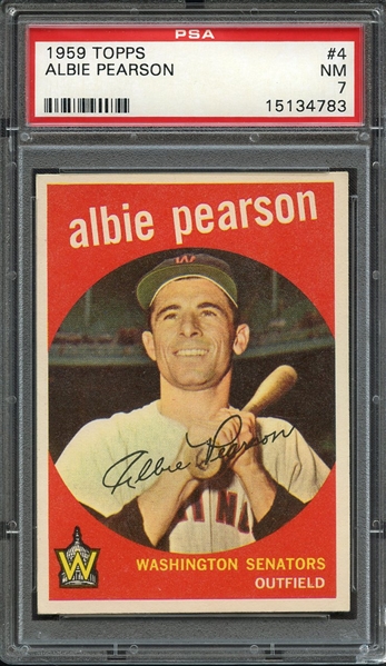 1959 TOPPS 4 ALBIE PEARSON PSA NM 7