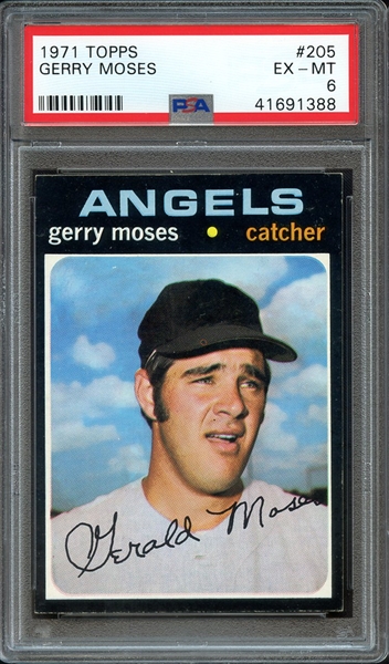 1971 TOPPS 205 GERRY MOSES PSA EX-MT 6