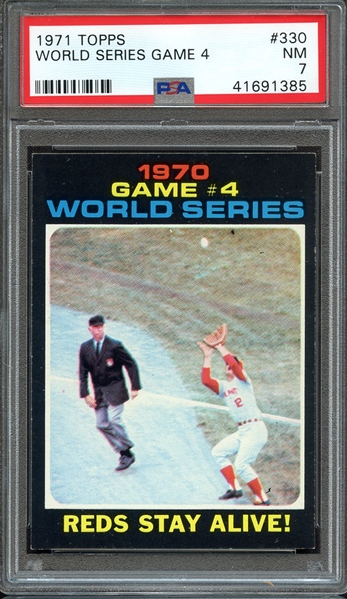 1971 TOPPS 330 WORLD SERIES GAME 4 PSA NM 7