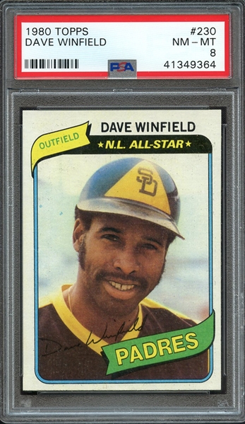1980 TOPPS 230 DAVE WINFIELD PSA NM-MT 8