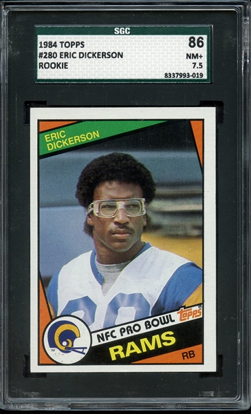 1984 TOPPS 280 ERIC DICKERSON RC SGC NM+ 86 / 7.5