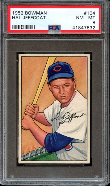 1952 BOWMAN 104 HAL JEFFCOAT PSA NM-MT 8