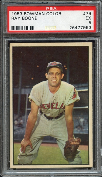 1953 BOWMAN COLOR 79 RAY BOONE PSA EX 5