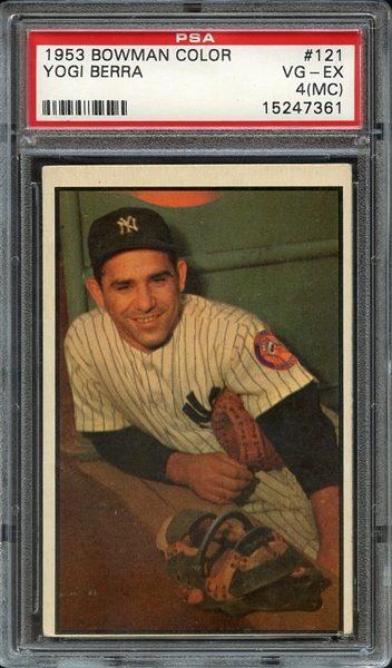 1953 BOWMAN COLOR 121 YOGI BERRA PSA VG-EX 4 (MC)