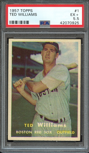 1957 TOPPS 1 TED WILLIAMS PSA EX+ 5.5