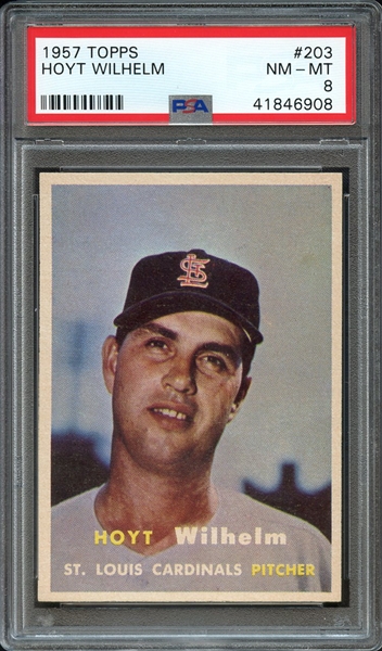 1957 TOPPS 203 HOYT WILHELM PSA NM-MT 8