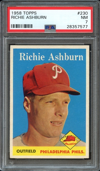 1958 TOPPS 230 RICHIE ASHBURN PSA NM 7