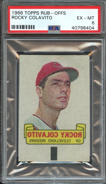 1966 TOPPS RUB-OFFS ROCKY COLAVITO PSA EX-MT 6