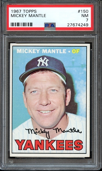 1967 TOPPS 150 MICKEY MANTLE PSA NM 7
