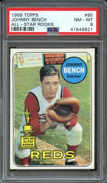 1969 TOPPS 95 JOHNNY BENCH ALL-STAR ROOKIE PSA NM-MT 8