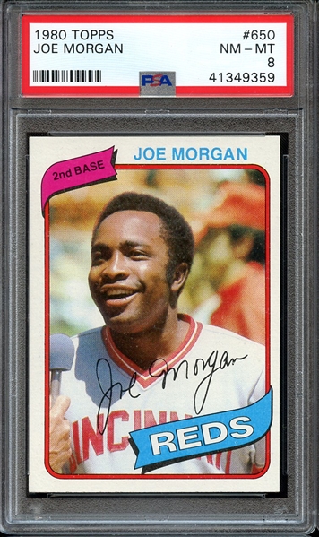 1980 TOPPS 650 JOE MORGAN PSA NM-MT 8