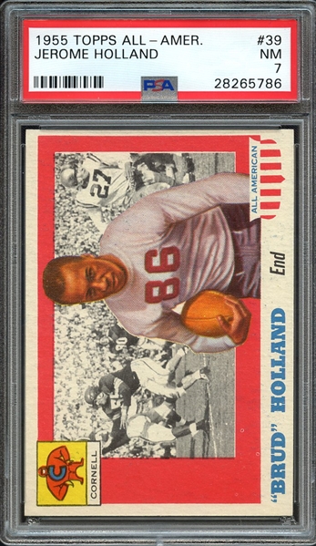 1955 TOPPS ALL-AMER. 39 JEROME HOLLAND PSA NM 7