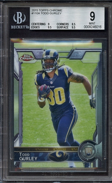 2015 TOPPS CHROME 110A TODD GURLEY RC BGS MINT 9
