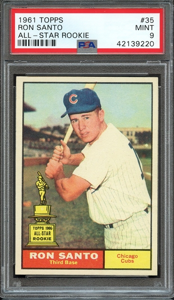 1961 TOPPS 35 RON SANTO ALL-STAR ROOKIE RC PSA MINT 9