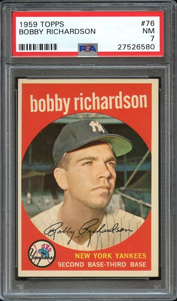 1959 TOPPS 76 BOBBY RICHARDSON PSA NM 7